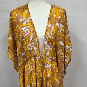 Elegant Paisley Women's Blouse in Yellow and Brown